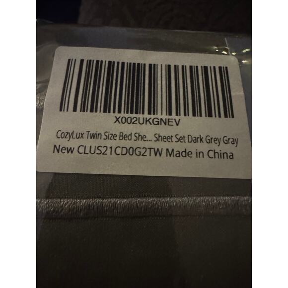 Cozylux Twin Size Bed 100% Microfiber Sheet Set- Soft & Breathable Dark Grey - Picture 2 of 5